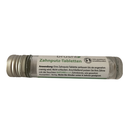 Dispenser glass for toothbrush tablets